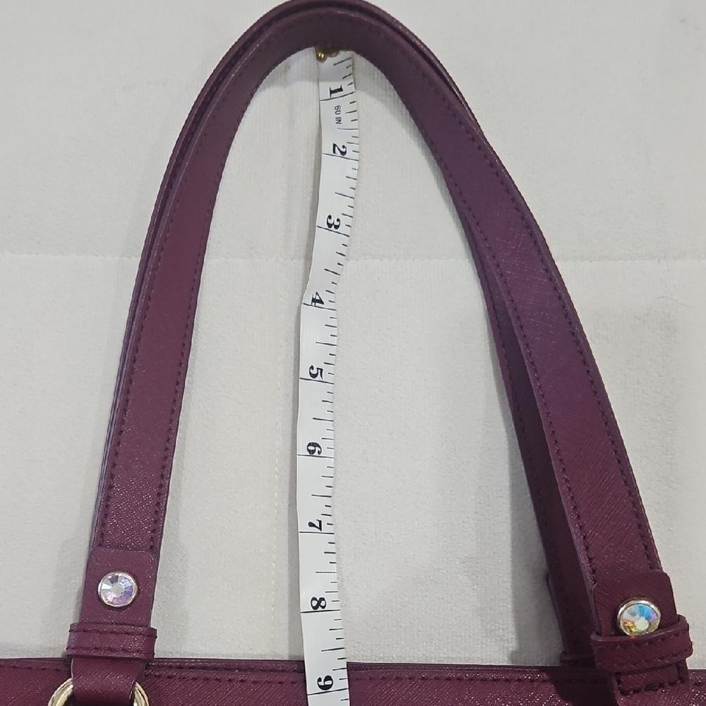 Juicy Couture Wine Red Tote with Gold Accents - Picture 5 of 13